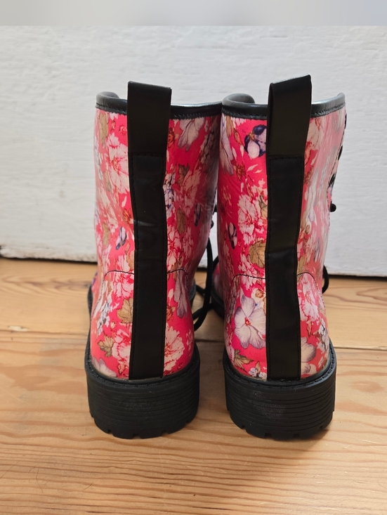 Pink Floral Combat Boots Size 40 (US 9) - Picture 4 of 10